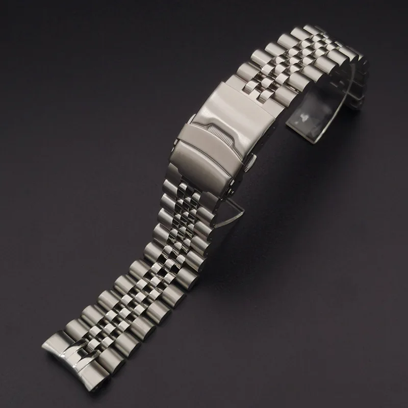 Pulseira de para Seiko Jubileu Curvo End Seiko Water Ghost 316l Solid Strap Deployment Metal Buckle 2.5 mm Pins 22 mm Aço Inoxidável - Image 5