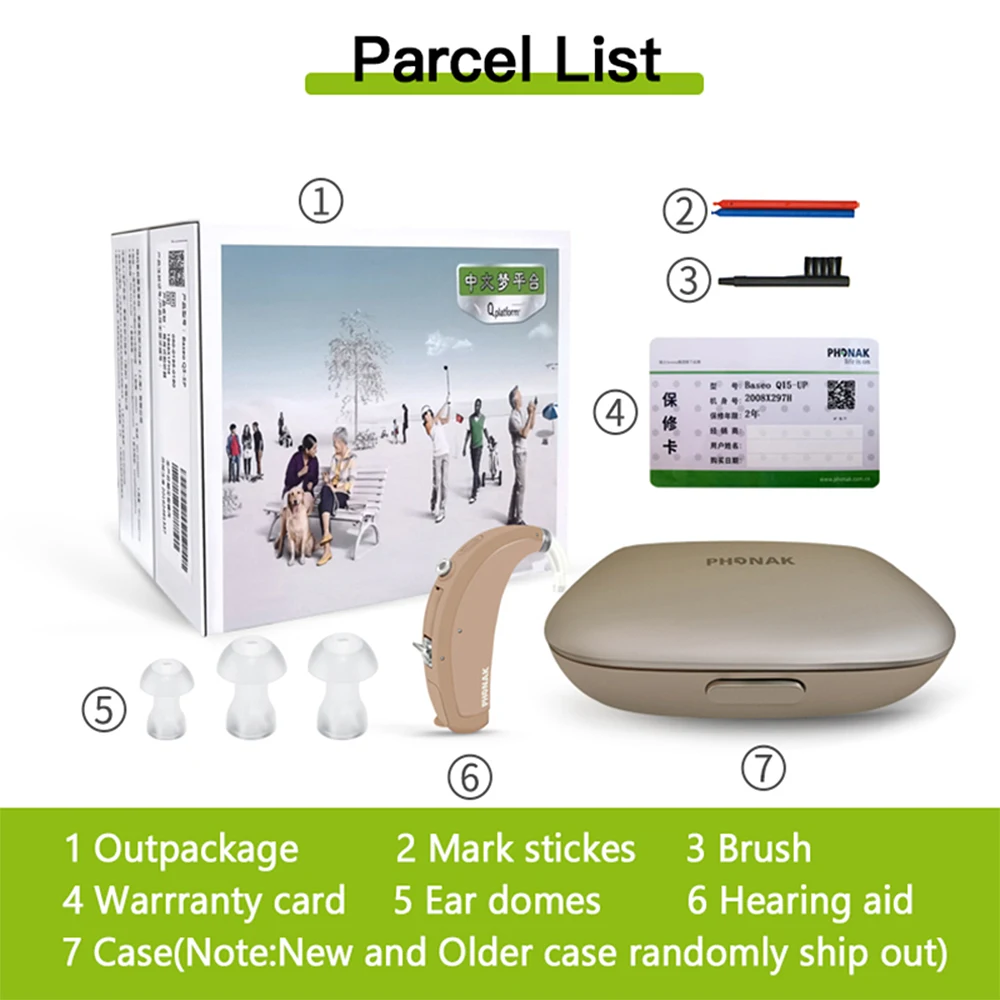 Phonak hearing aid 12channels Programmable Double Mic Baseo Q 120db Original High Power Imported Chips Hearing Aids for Deafness 6