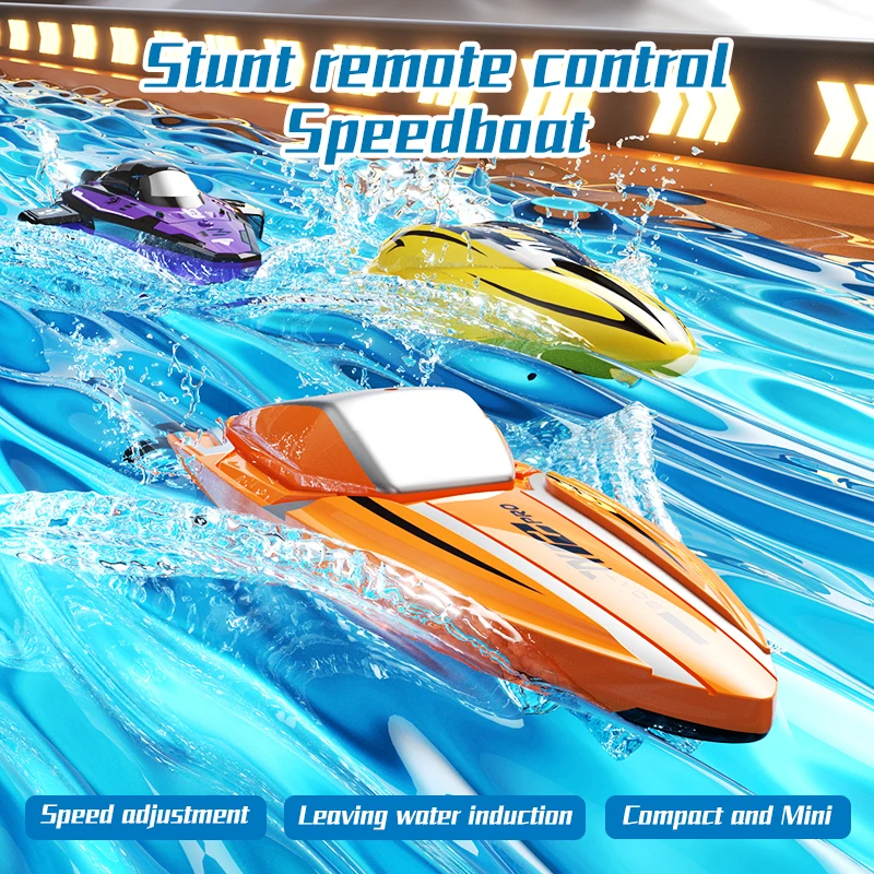Mini children's remote-controlled boat and speedboat toy with special effects, rolling and charging, long endurance, water sensi 4