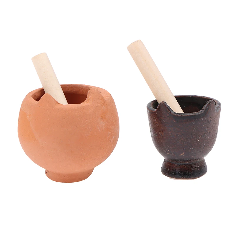 

1/12 набор миниатюрных керамических мисок и пестиков для кукольного домика, модель шлифовальных мисок с кошачьими ушками для кукольного домика, Аксессуары для инструментов