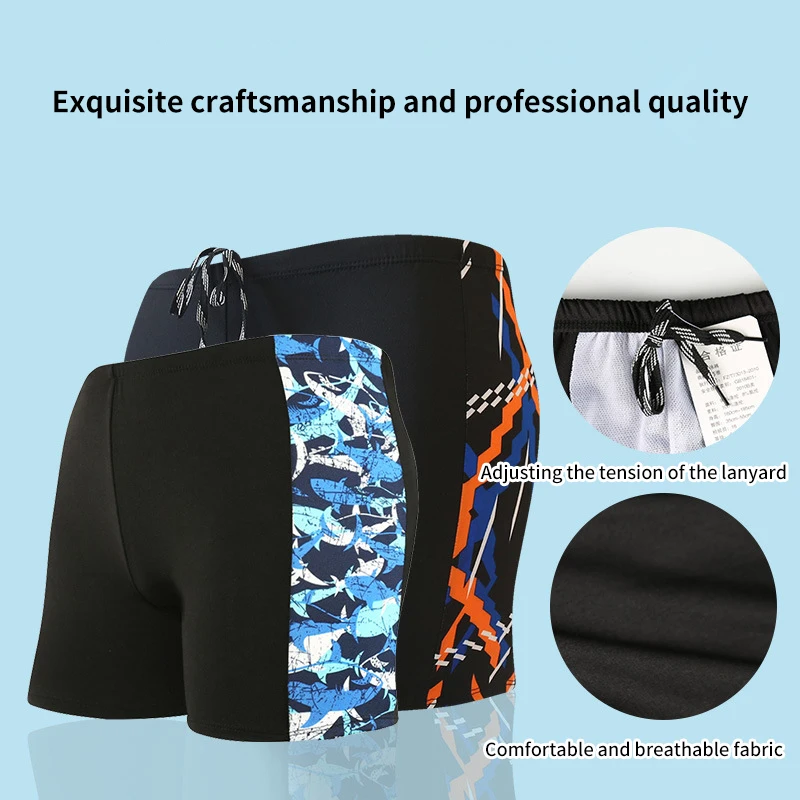 Swimming Trunks Men'S Anti-Embarrassment Adult Large Size Quick-Drying Boxer Shorts Spa Beach Loose Swimming Trunks