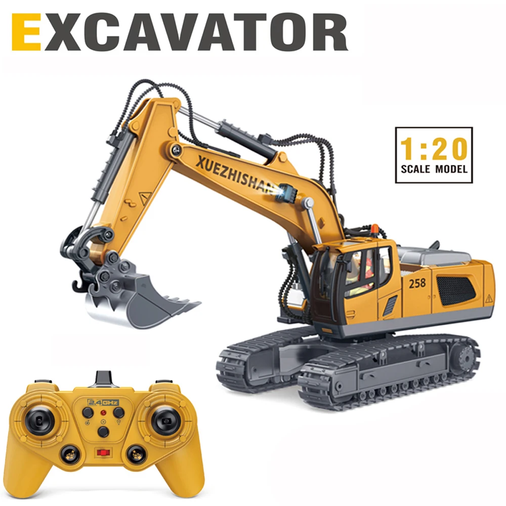 

EBOYU 1035 RC Excavator 2.4Ghz 11CH 1:20 Mini RC Truck Rechargeable Simulated Excavator with Light and Music Gift Toy for Kids