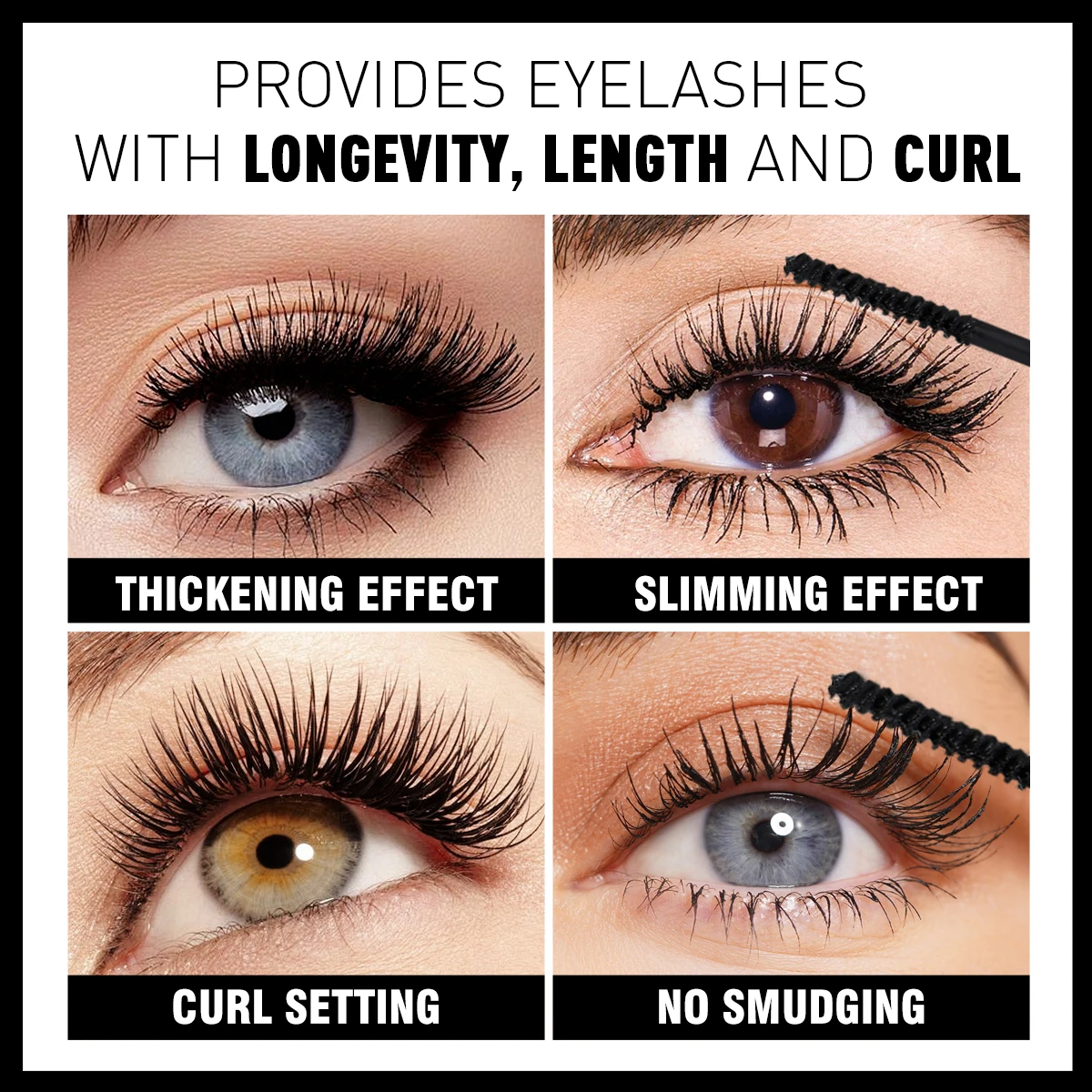 Waterproof Slim Mascara For Long Curly Eyelashes Black_voghion.com