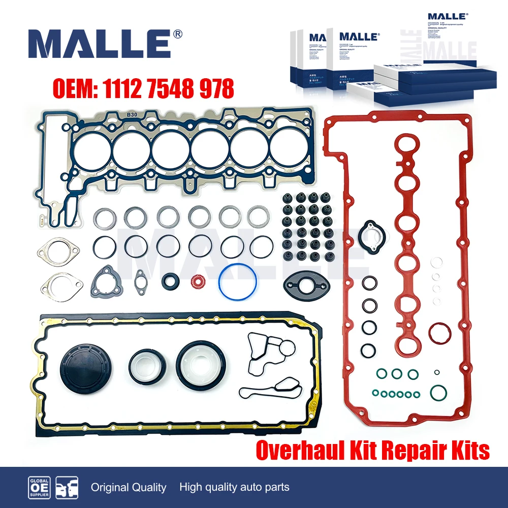 

Engine Full Overhaul Repair Kits For BMW N52 B30 B48 N20 B20A N55 E66 E60 Car Accessories 11127548978 Cylinder Head Gasket Set