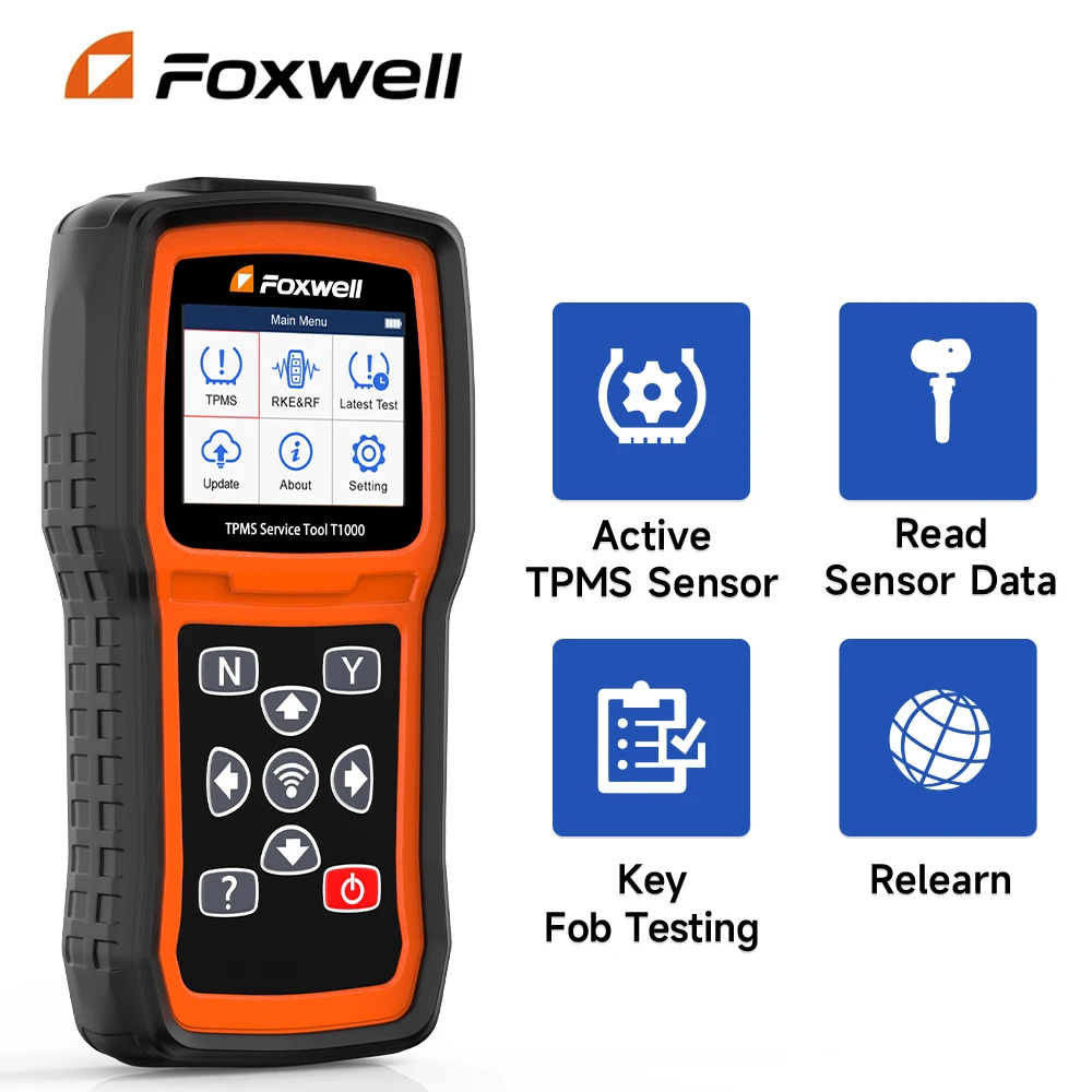 

FOXWELL TPMS Programming Tool T1000 TPMS Relearn Tool with TPMS Activation Tire Pressure Monitor System Auto Tester Detector