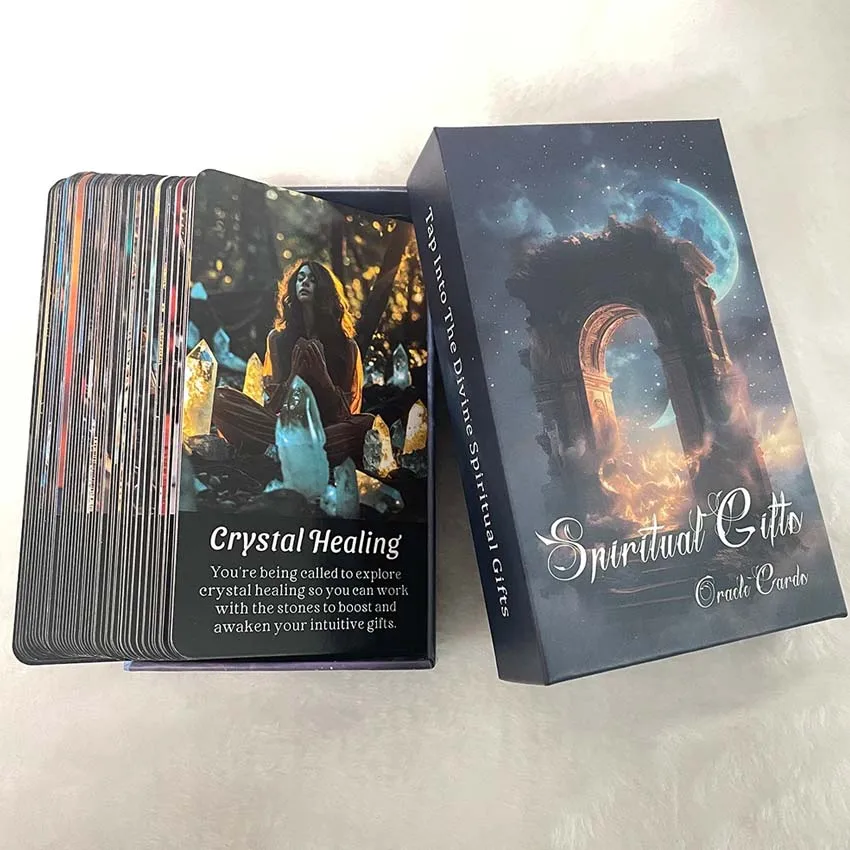 Tarot Deck Spiritual Gifts Oracle Cards 12x7cm,56-Cards Divination 2