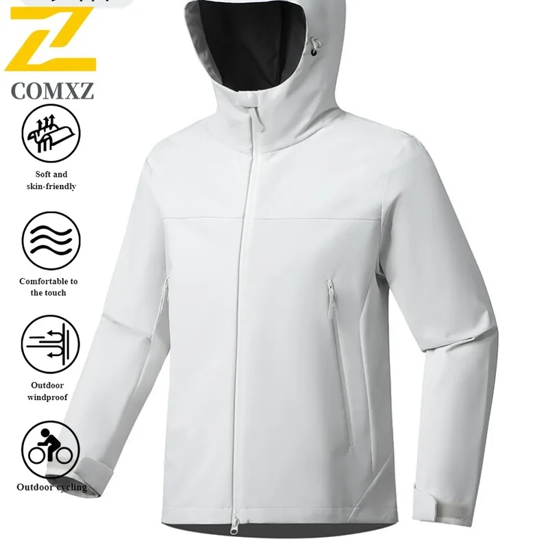 EIAO Windbreaker Men's Hooded Jacket Waterproof Windproof Outdoor Coat Spring Autumn Hiking Camping Sportswear Casual Trekking