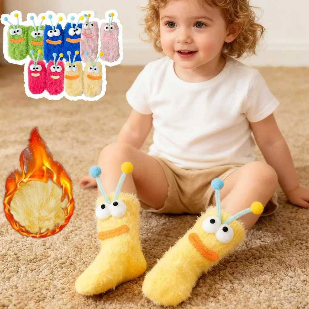 Baby Children's Socks Cartoon Winter Warm Animal Kids Sock Cute Boy Toddler Thickening Socks 1-4 Years And 5-8 Years