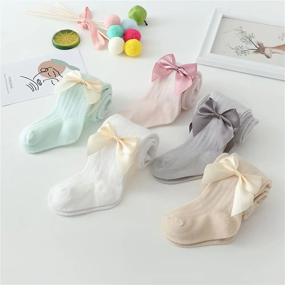 Princess Babys Kids Anti-mosquito Leggings Summer Girls Pantyhose Soft Breathable Mesh Bow Tie Decor Tights Stockings kids pantyhose kids leggings
