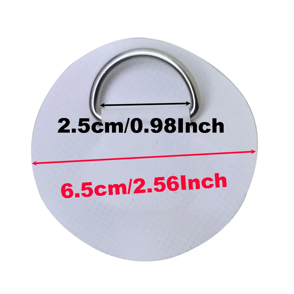 D Ring Patch 6.5CM D-Ring Patch For Inflatable Boat Kayak Dinghy SUP PVC Patch Stand-Up Paddleboard Canoe Rafting Rope Ring