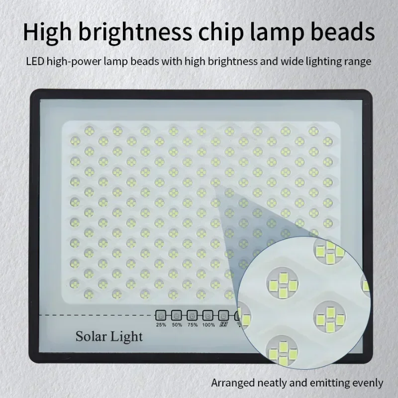 كشاف جداري بالطاقة الشمسية 128 LED مقاوم للماء IP67
