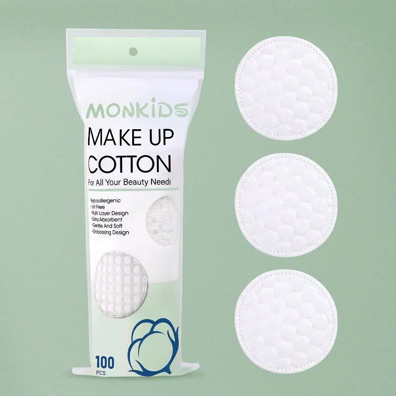 {MX} 100Pcs Soft Breathable Round Makeup Remover Pads Double-Sided Pearl Textured Cotton Pad For Daily Facial Cleaning