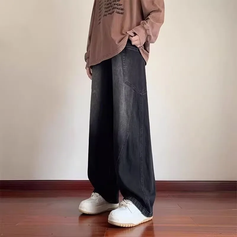 Men's Jeans Wide Jeans Man Pants Y2k Trousers Male Denim Shorts Streetwear Jean Baggy Mens Clothing Flared Cargo New Pant Ripped