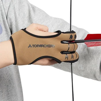 Archery Glove Three Finger Guard Shooting Gloves Finger Tab for Men Women Adults Youth Beginner Recurve Bow Hunting Accessories 1