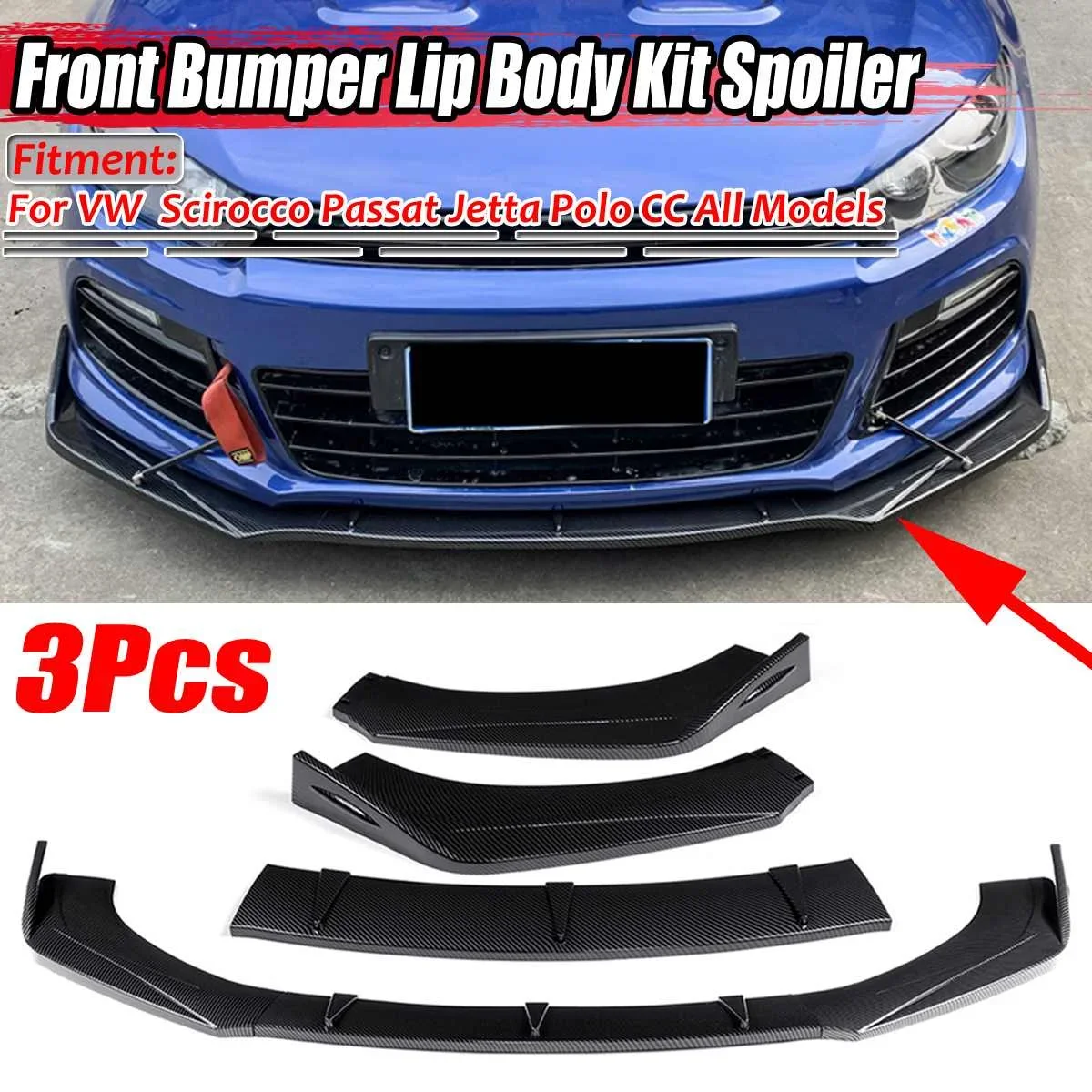 

Golf Front Lip Car Front Bumper Splitter Spoiler Lip Body Kit For VW Golf MK1 MK2 MK3 MK4 MK5 MK6 MK7 MK8 For Jetta For Scirocco