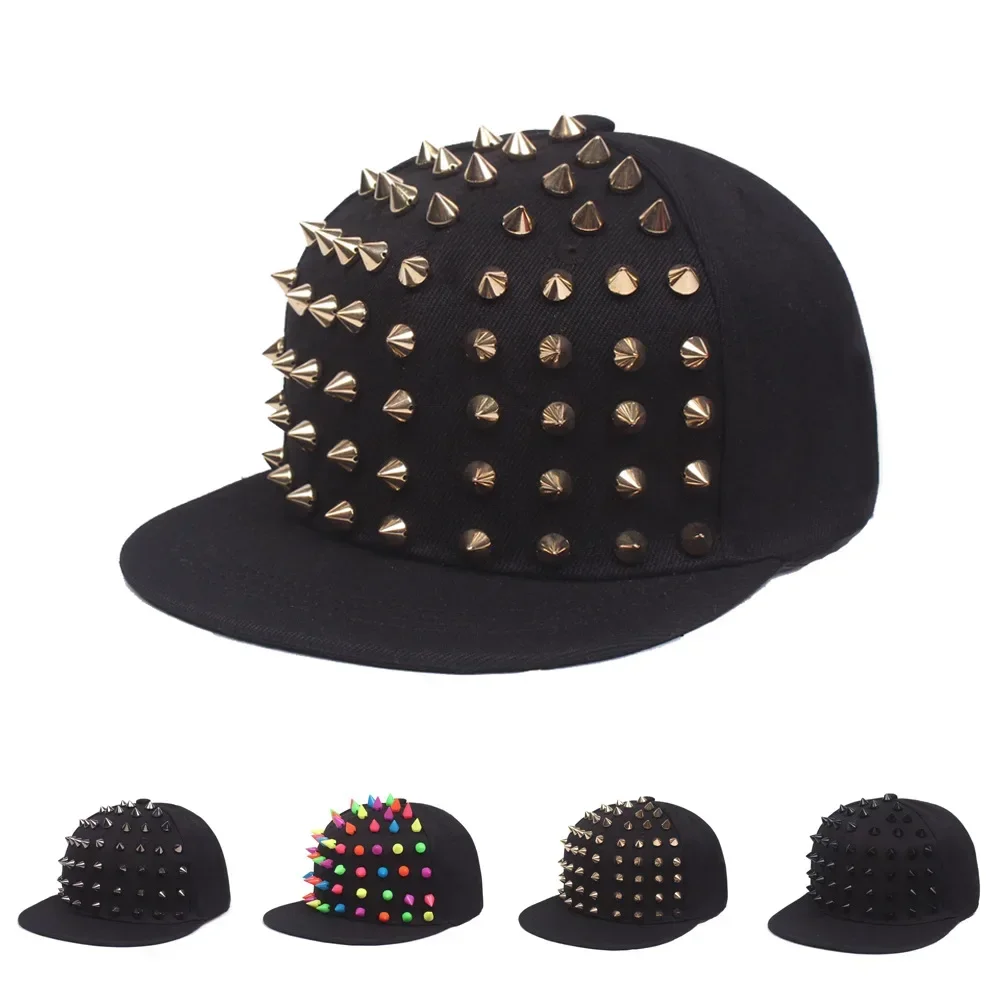 2025 New Men and Women's Rivet Flat Hat, Punk Rock, Hip Hop Stud ...