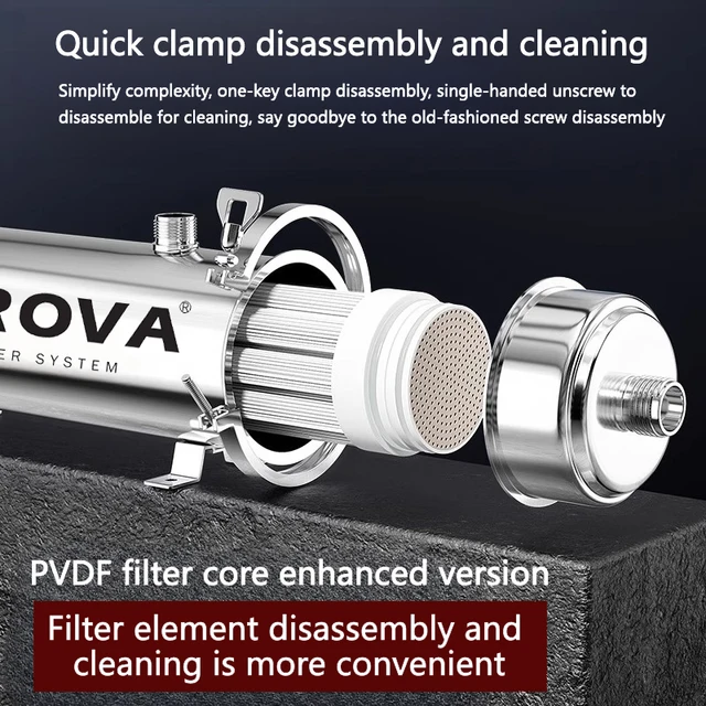 BROVA สูงทั้งบ้านน้ํา UF Purification System 8500L/H สแตนเลสกรองแร่ Reusable PVDF ยาวนานกว่า 5 ปี 6