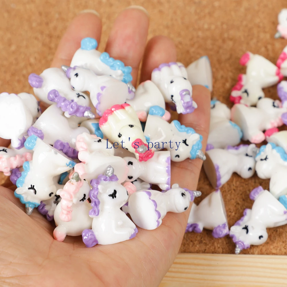 Set of 12 Colorful 3D Resin Unicorn Figurines for Miniature Terrariums and Garden Decor