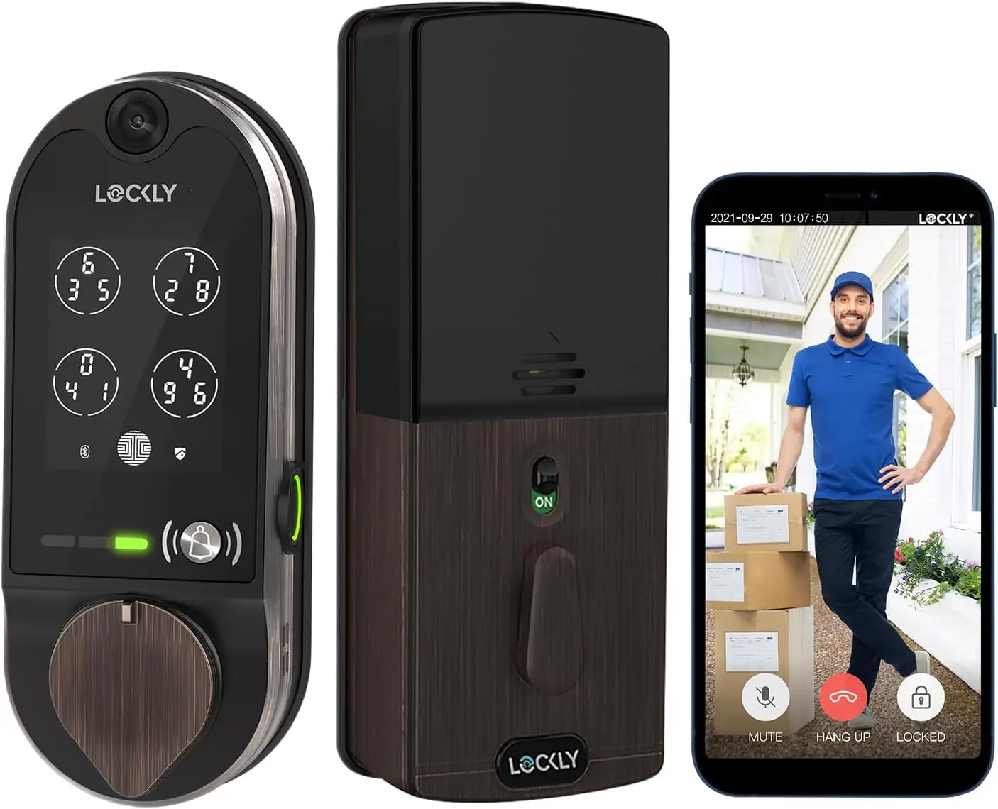 

Lockly Vision, Video Doorbell Camera Smart Lock, 2-Way Audio Keyless Entry Door Lock, Fingerprint, Digital Keypad