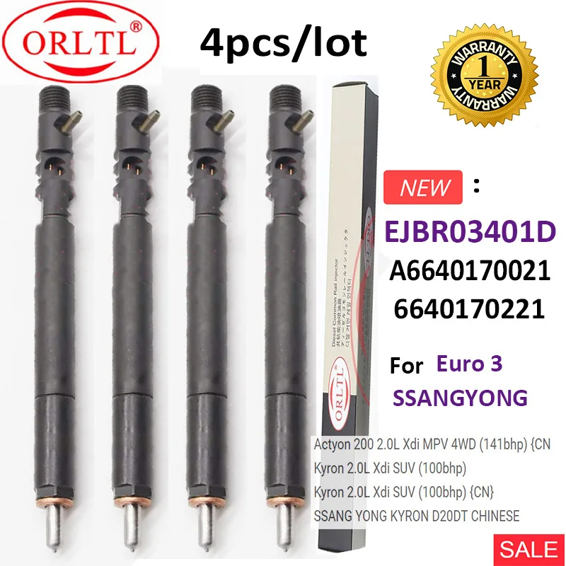 Дизельный двигатель EJBR03401D A6640170021 6640170021 6640170221 новый инжектор A6640170221 для SSANGYONG Actyon