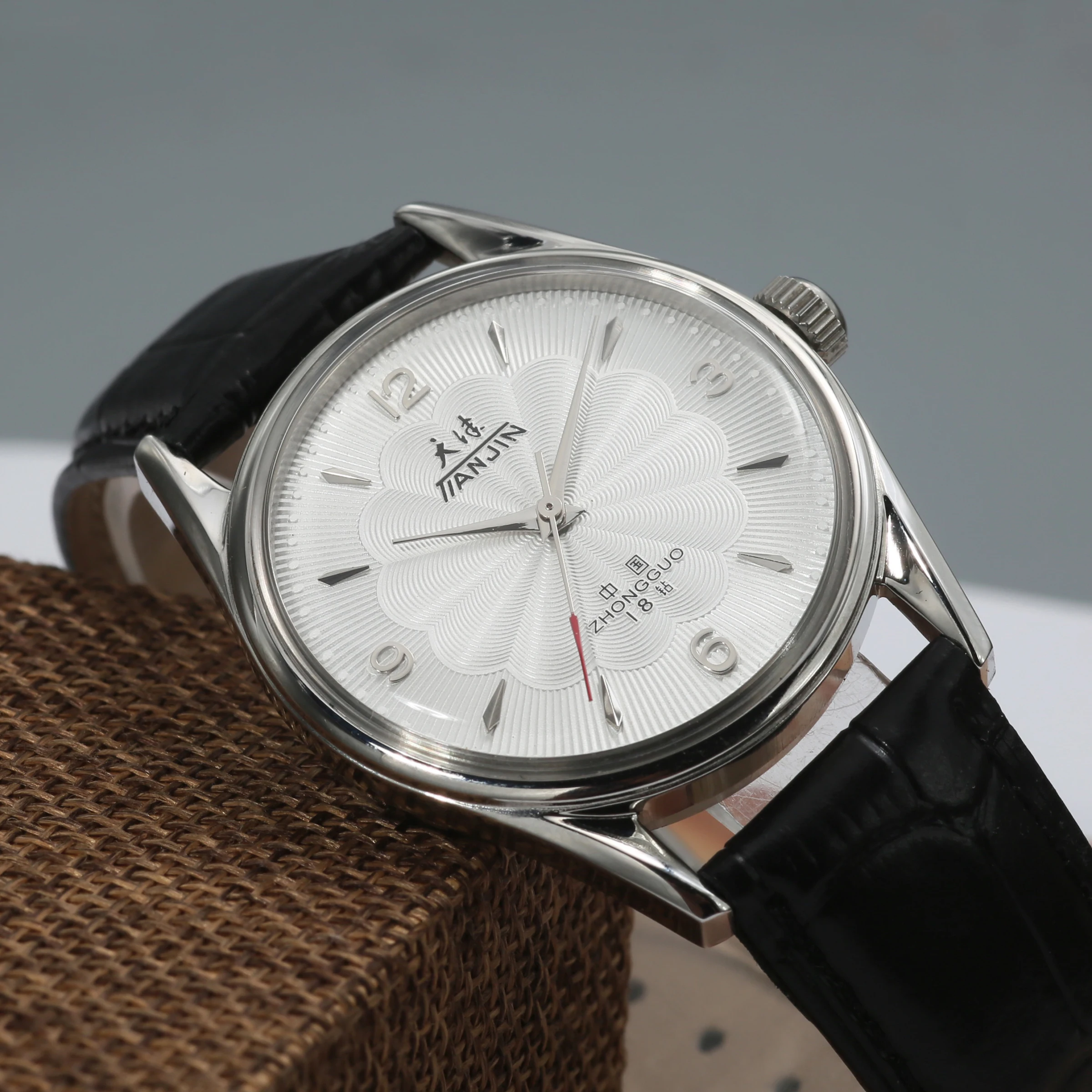 Tianjin Mechanical Watch Men's Manual Winding Watch shanbghai 8120 Movement 38MM Stainless Steel Waterproof