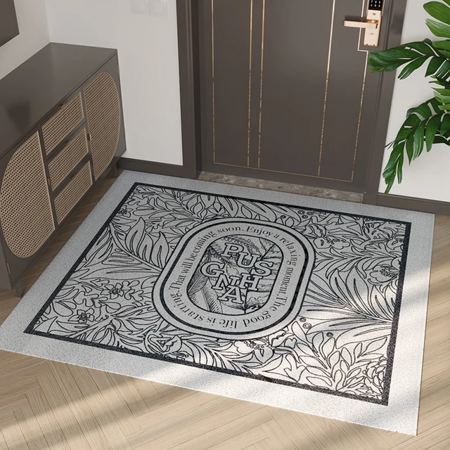 Alfombra antideslizante de PVC para puerta de entrada de casa, tapete  nórdico para porche, interior, se puede cortar, patrón personalizado,  tapetes para puerta de pasillo de cocina - AliExpress