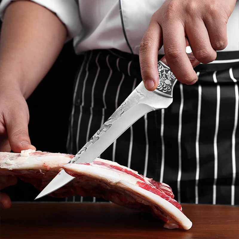 Description Picture 5 of itemHand Forged Blade Butcher Boning Knife Wood Handle Kitchen Knives Meat Cleaver Chopping Vegetables Chef Knife Slicing Fish Meat
