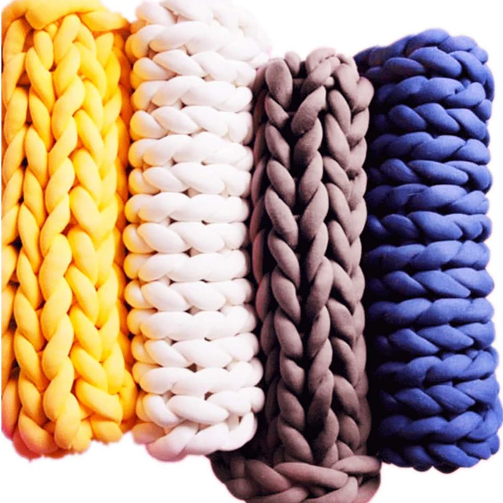 100g Coarse Yarn Thick Super Bulky Chunky Yarn Knitting Roving Spinning Yarn for DIY Blankets Rugs Pillow Making 3