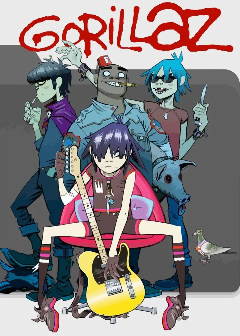 Gorillaz Hip-Hop Band Artistic Canvas Wall Art