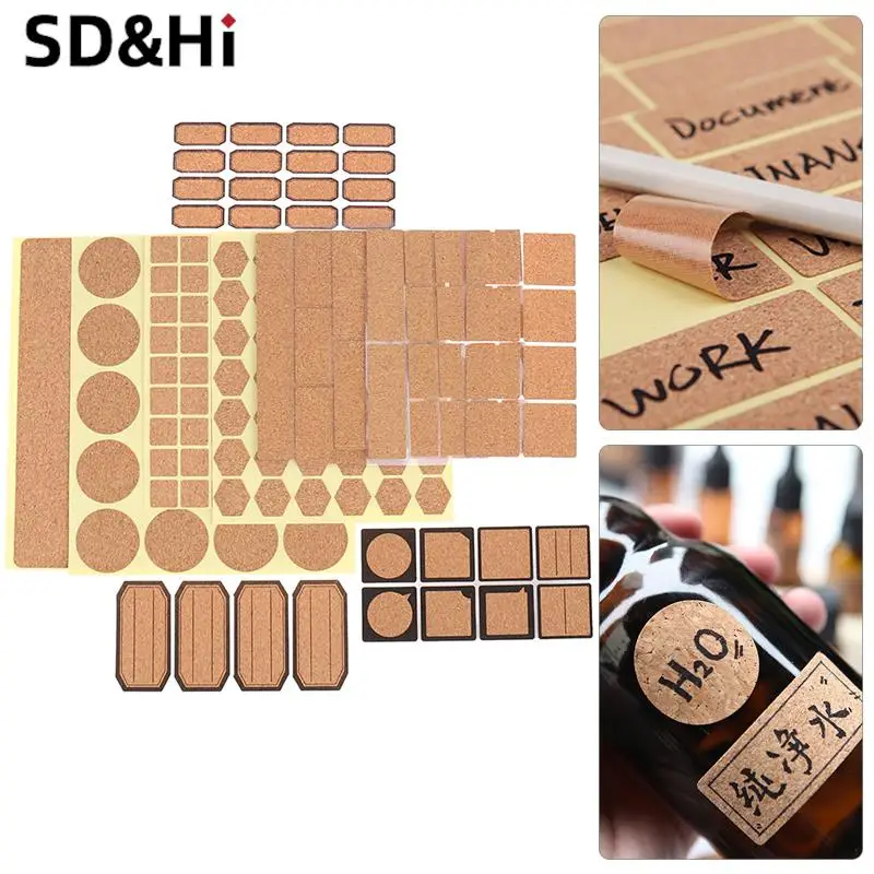 Oak Wooden Labels Stickers Craft Kitchen Bottle Jars Organizer Labels Self-adhesive Stickers Packaging Sealing Label