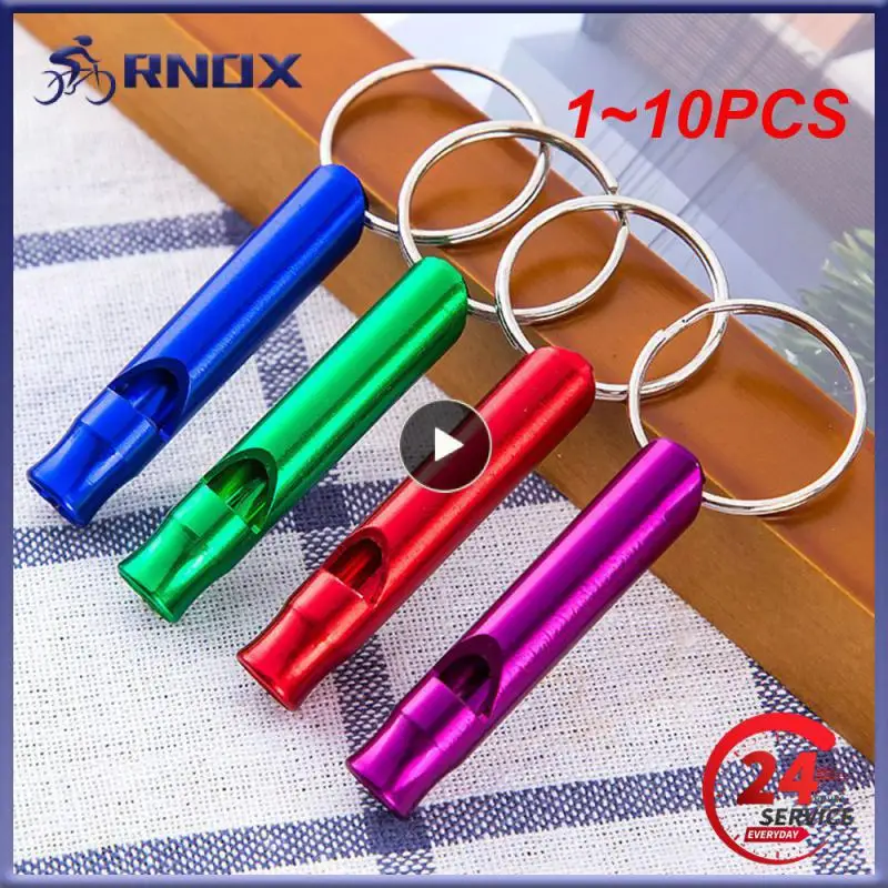 

1~10PCS Outdoor Metal Multifunction Whistle Pendant With Keychain Keyring For Outdoor Survival Emergency Mini Size Whistles Team