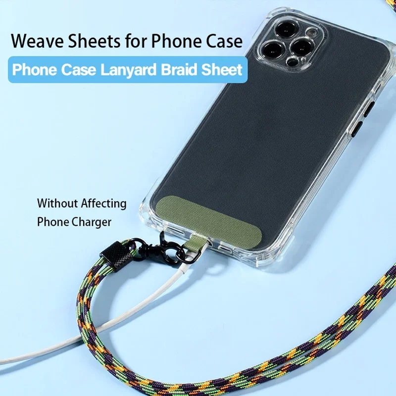 T-shaped Plate Phone Strap Sheet Mobile Phone Case Braid Lanyard Accessories Weave Card for iPhone 12-15 Xiaomi phone lanyard