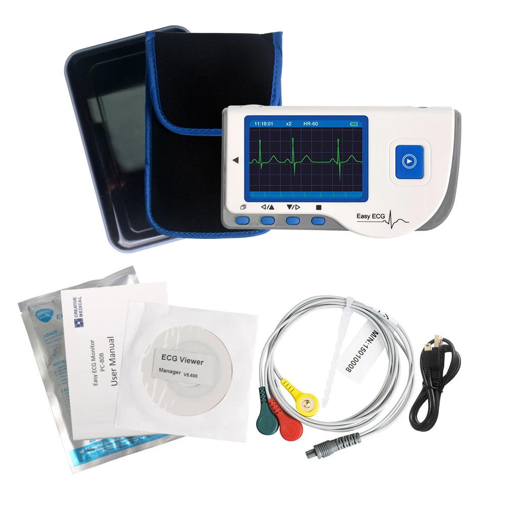 Портативний побутовий монітор ЕКГ ПК 80B безперервного вимірювання