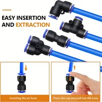 32PCS Pneumatic Fittings Kit 4mm 6mm 8mm 10mm Push to Connect Air Hose Connectors Straight Elbow Tee Y Splitter Quick Release 6