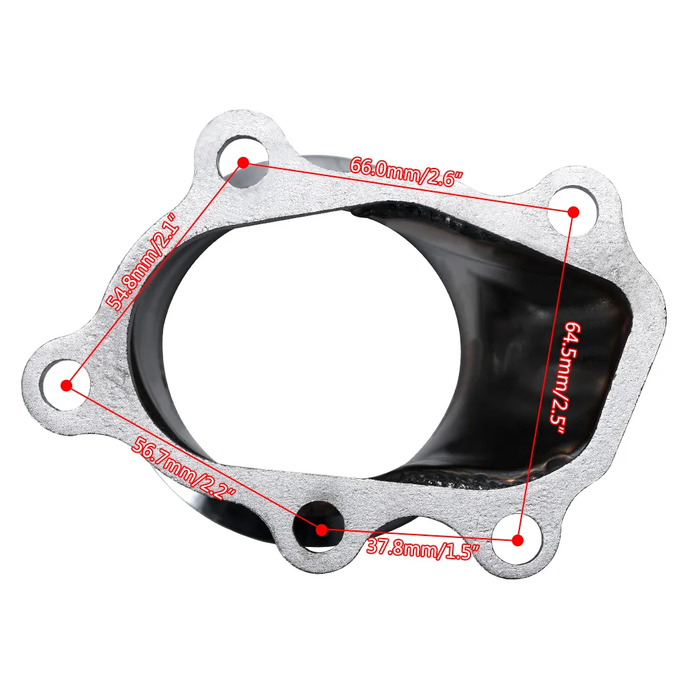 Hypertune-Stainless Steel Adapter for T25 T28 GT25 GT28 2.5" 63mm V-band Clamp Flange Turbo Down Pipe Adapter HT4833