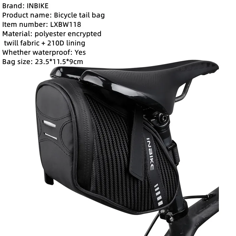 Mountain Bike Accessories Premium Black Bike Saddle Bag
