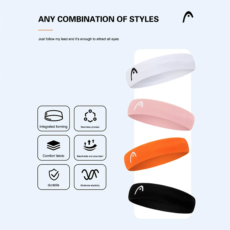 Sports Hair Band Cooling Sweatband Sports Headband Sports Sweatband HEAD Tennis Headband Sports Running Fitness Breathable Quick Drying Soft Sweat Absorption