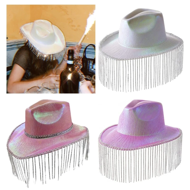 

Vacation Cowboy Hat Tassels Hat for Male Female Comedian Actor