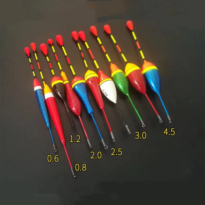 Lot promotionnel 10 flotteurs de pêche mélangés - Flotteurs mousse multicolores et multi-tailles