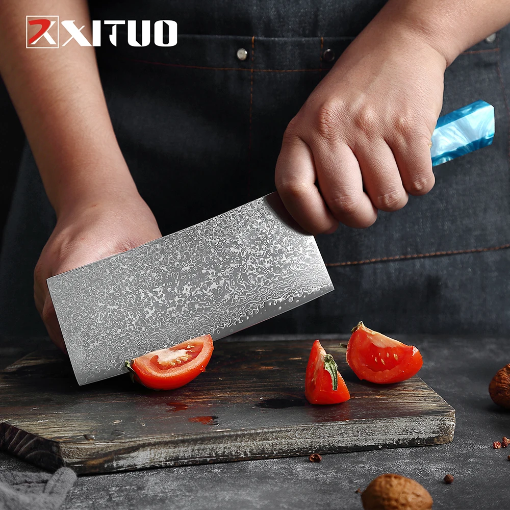 Japanese Damascus Knife | Vg10 Damascus Santoku | Damascus