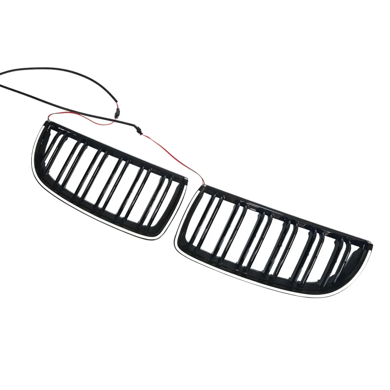 Illuminated LED Glossy Black Front Grille (Dual-Line Style for E90 3-Series 4-D