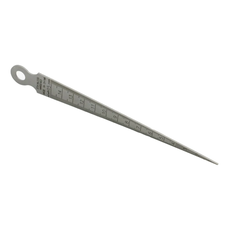 Compact Taper Gage 0-15mm Stainless Steel Taper Welding Gauge Inch & Metric Feeler for Gap Hole Measure Tool La ser Scal