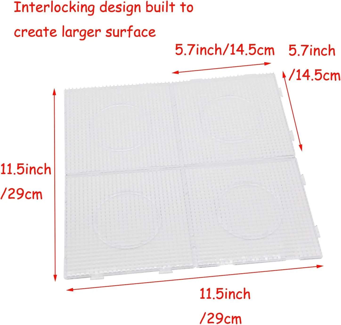 4PCS 5mm Fuse Beads Boards, Large Clear Pegboards Kits, with Gift Roning Paper, Perler Hama Beads Template Tool Diy Toy 4