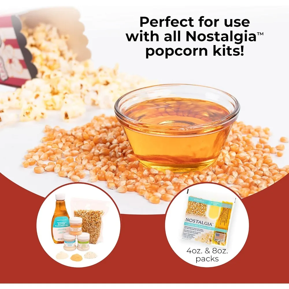Popcorn Maker Machine-Professional Cart With 8 Oz Kettle Makes Up to 32 Cups-Vintage Popcorn Machine Movie