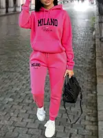 MILANO pantalons ensembles pour femmes vêtements haute qualité sweat pantalon de survêtement à capuche costume 2 pièces automne hiver tenues femme survêtement 3