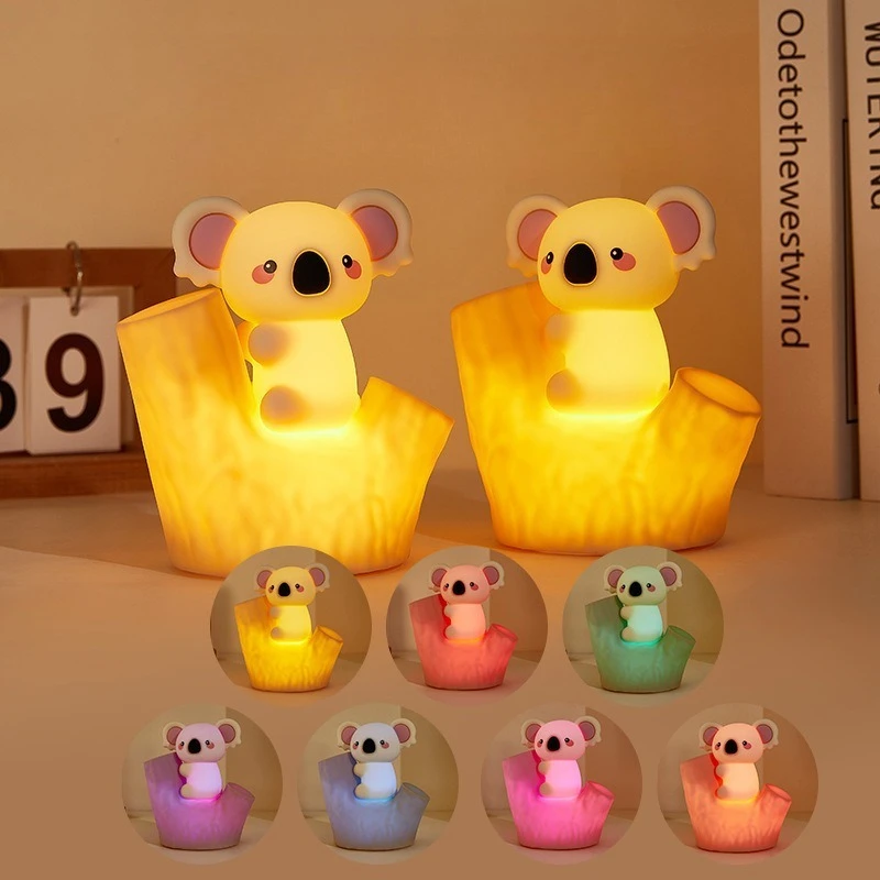 Koala Shooting Light USB Charging Level 2 Dimming Timer Color Gradient Cartoon Cute Design Suitable for Birthday  Gifts