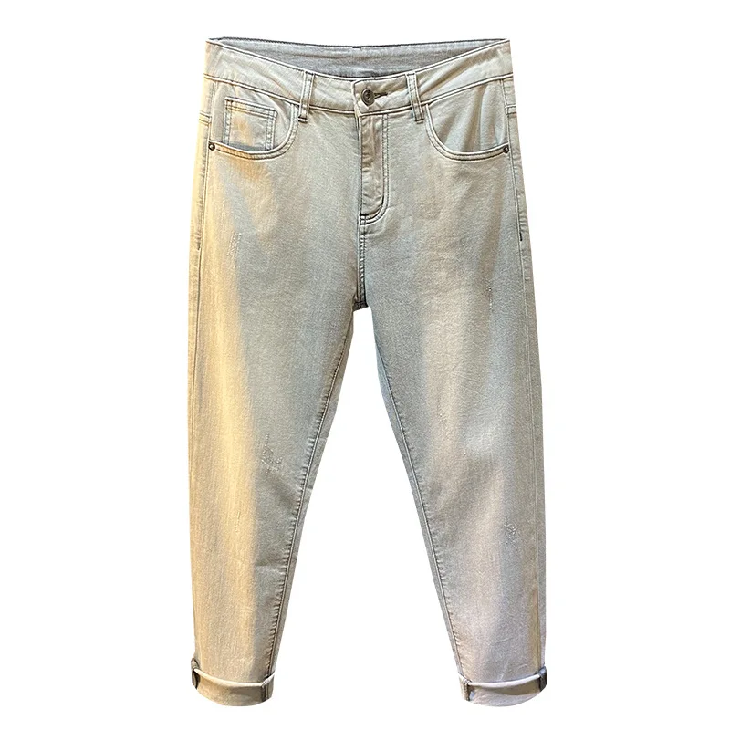 American High-End Stylish Men's Jeans 2025 Spring and Autumn New Trendy Brand Patchwork Embroidered Versatile Casual Pants 5