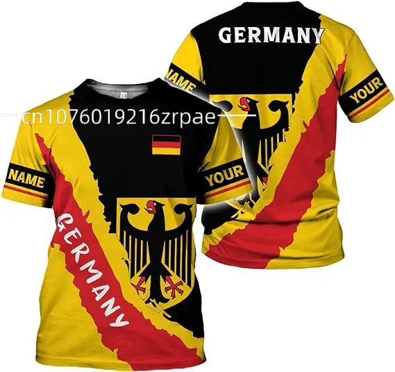 

2024 New Germany Emblem Graphic Tees Summer Casual Streetwear Men's Fashion Sportswear T-shirts Oversized Short Sleeve Tops