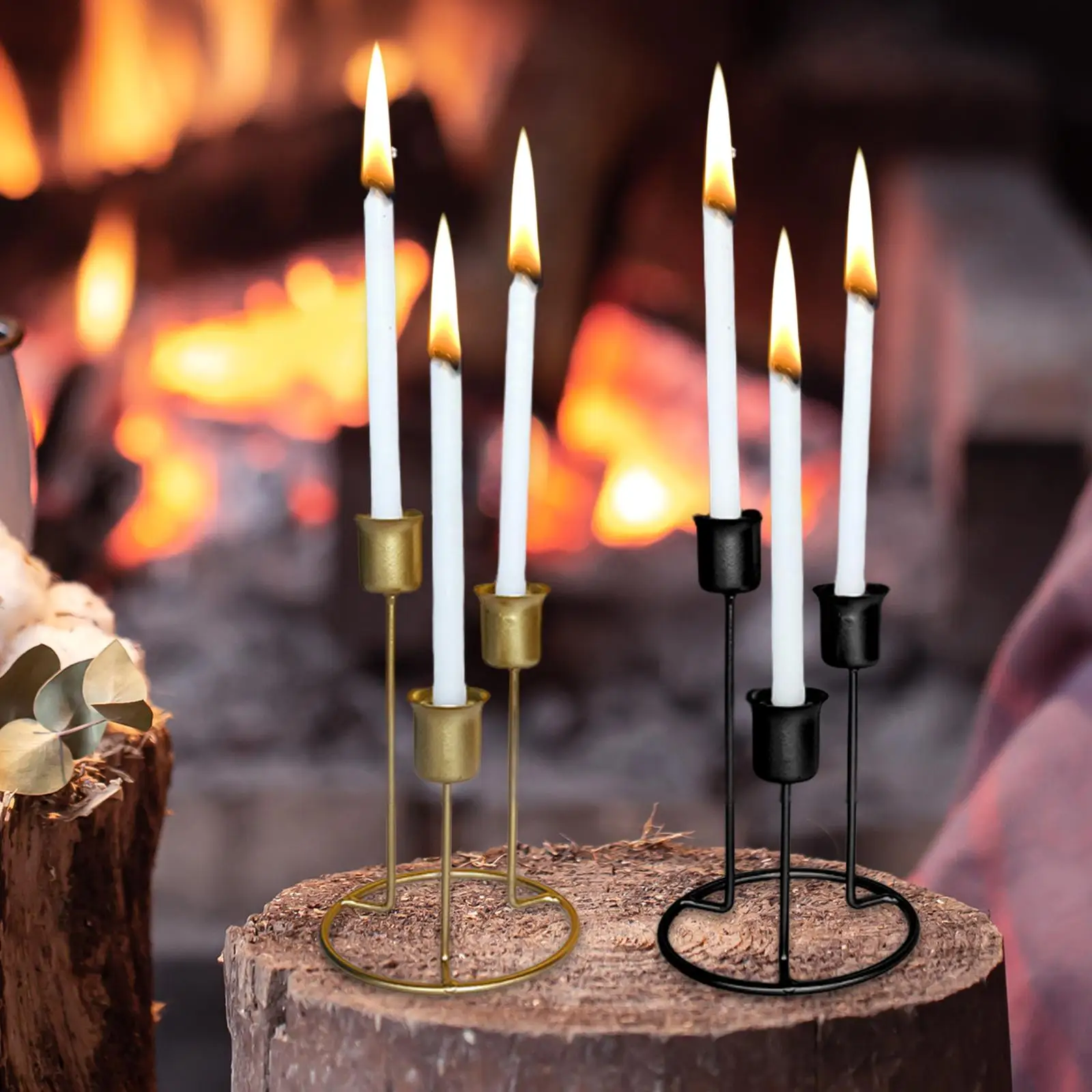 Taper Candle Holders 3-Candles Metal Modern Set of 3 Candelabra for Wedding  Christmas Fireplace Dinner Table Centerpieces - AliExpress