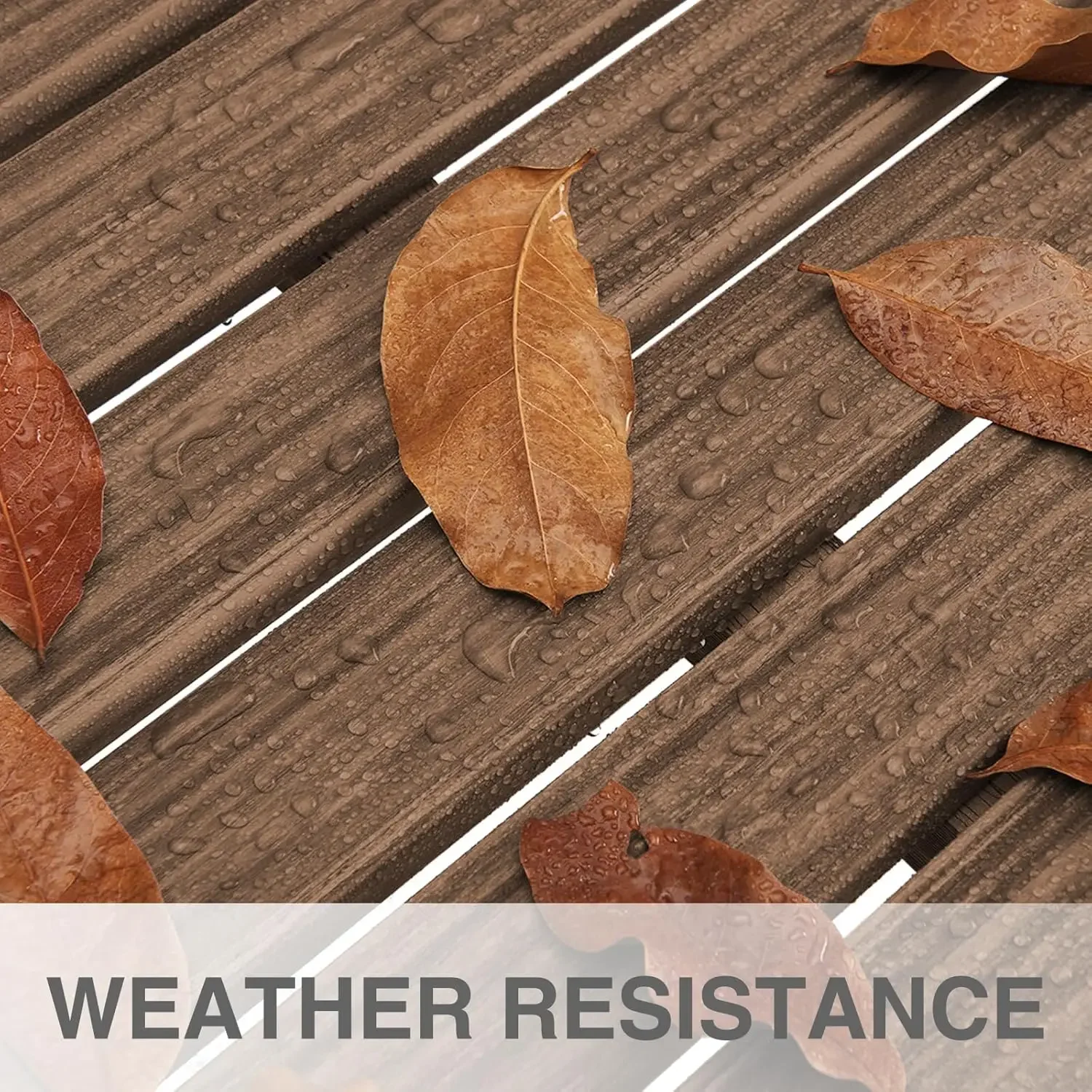 NEW-Outdoor Bench, 2-Person Garden Bench, Poly Lumber Patio Bench for Outdoors, Porch, and Park (Brown)